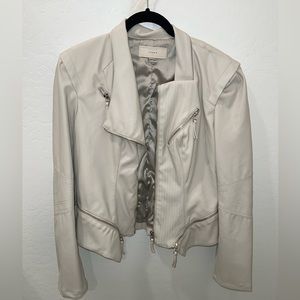 Blank NYC Cream Faux Leather Jacket